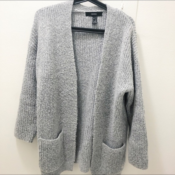 Forever 21 Sweaters - Forever 21 Thick Grey Cardigan